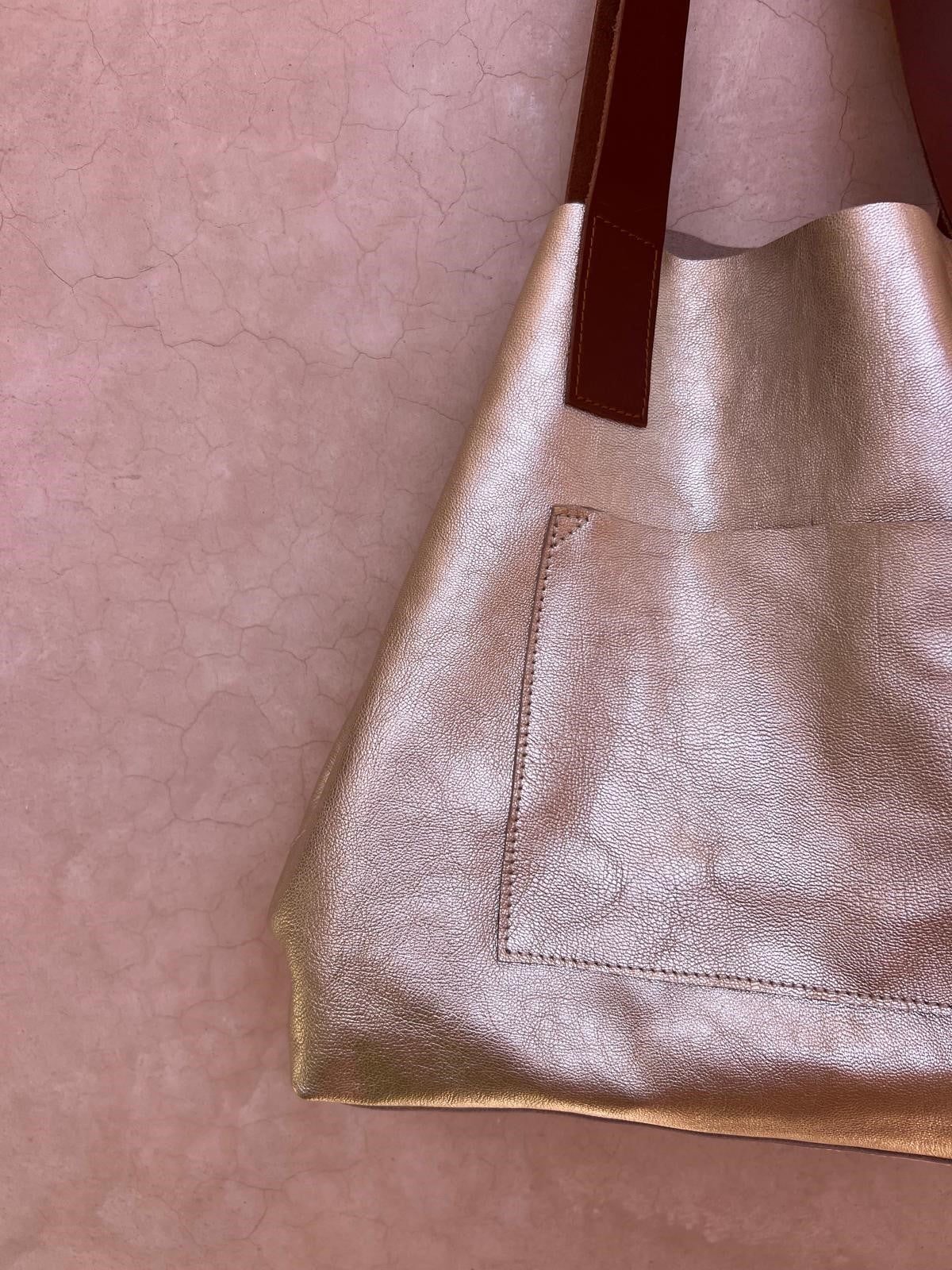 LE CABAS ORSO cuir et daim camel