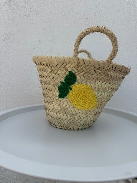 PETIT PANIER BRODE CERISES